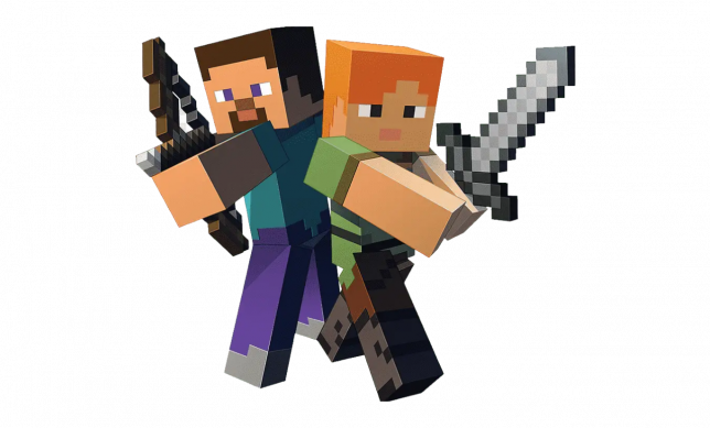 Minecraft Steve and friend